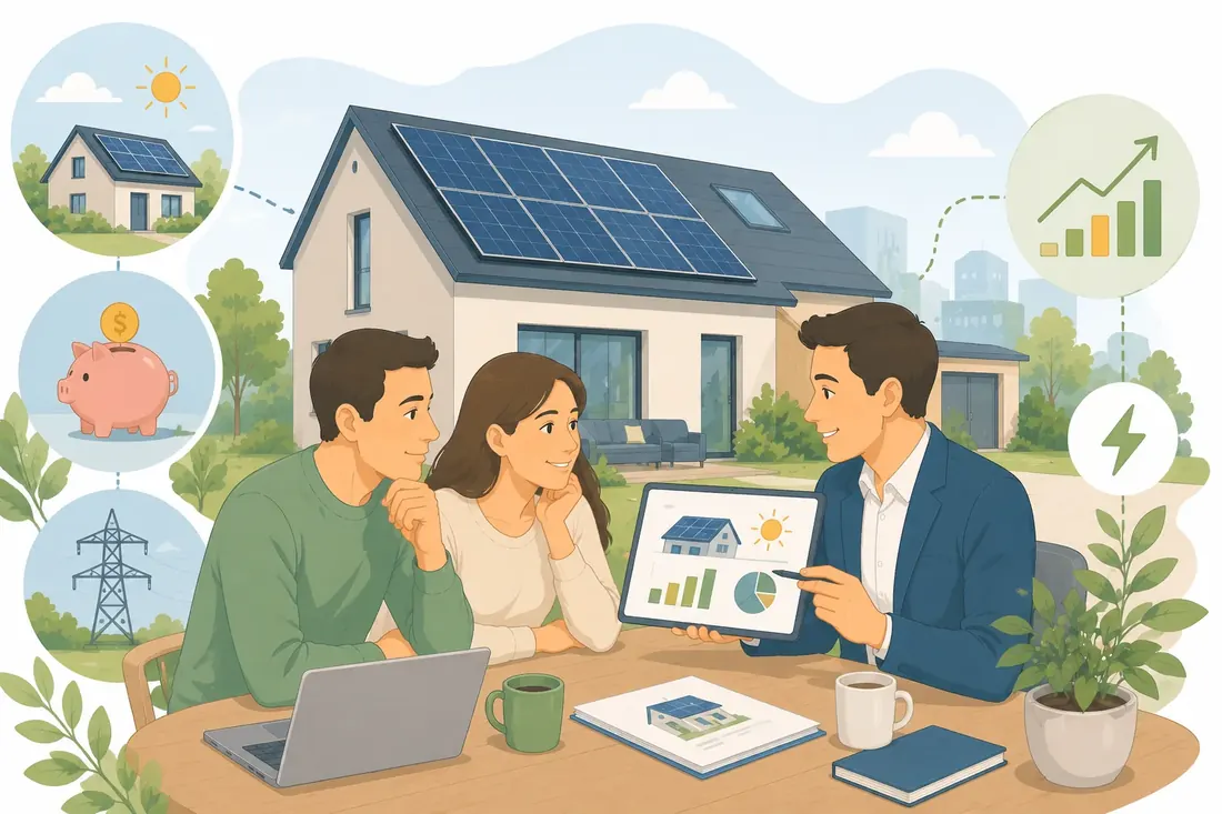 Rentabilité panneaux solaires 2026 : calcul et exemple